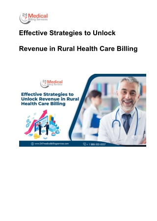 Effective Strategies to Unlock Revenue in Rural Health Care Billing