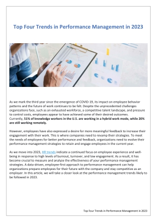 Top Four Trends in Performance Management in 2023