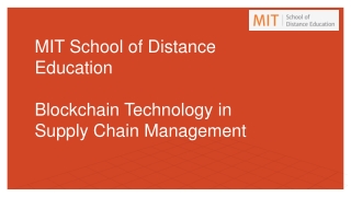 Blockchain in Supply Chain management