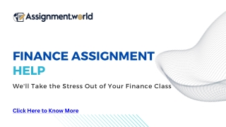 Finance Assignment Help