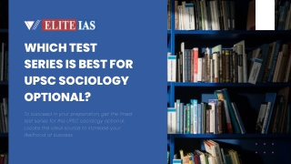 Which test series is best for UPSC sociology optional