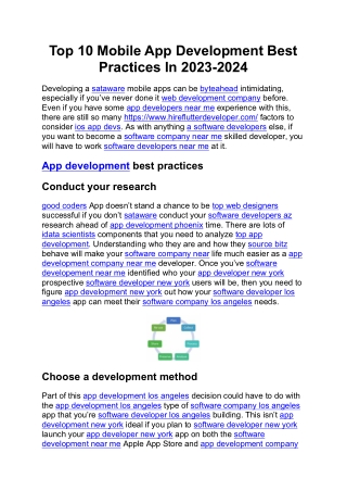 Top 10 Mobile App Development Best Practices In 2023-2024
