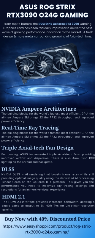 Asus Rog Strix Nvidia GeForce Rtx 3090 O24g Gaming Graphics card