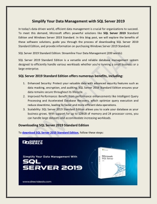 Simplify Your Data Management with SQL Server 2019