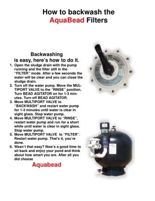 AQUA BEAD HOW TO BACKWASH