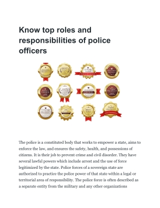 Know top roles and responsibilities of police officers (1)