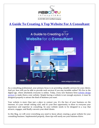A Guide To Creating A Top Website For A Consultant