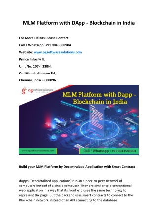 MLM Platform with DApp - Blockchain in India