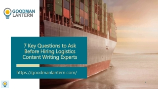 Key Questions to Ask Before Hiring Logistics Content Writing Experts