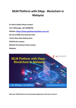 MLM Platform with DApp - Blockchain in Malaysia