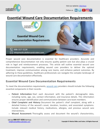 Essential Wound Care Documentation Requirements