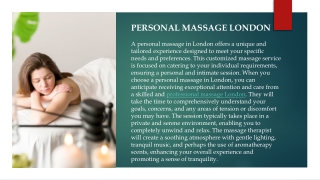 personal massage London
