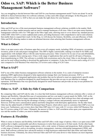 SAP: Which Business Management Software is More Effective?