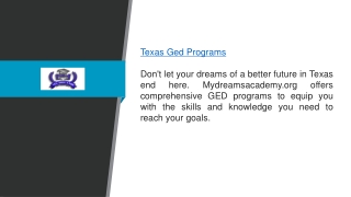 Texas Ged Programs Mydreamsacademy.org.org