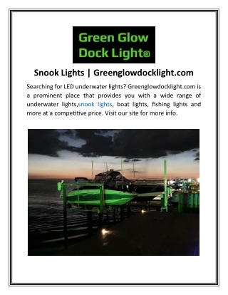 Snook Lights Greenglowdocklight