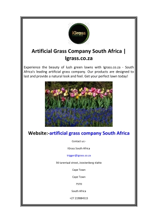 Artificial Grass Company South Africa  Igrass.co.za