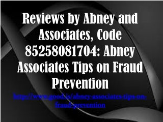 Reviews by Abney and Associates, Code 85258081704: Abney Ass