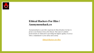 Ethical Hackers For Hire  Anonymoushack.co