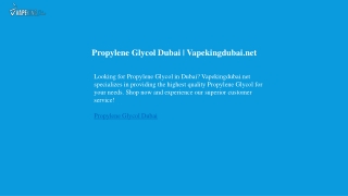 Propylene Glycol Dubai  Vapekingdubai.net