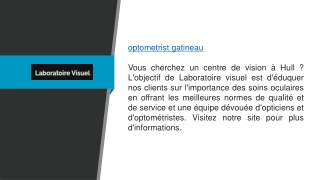 optometrist gatineau Laboratoirevisuel.ca