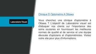 Clinique D Optometrie A Ottawa Laboratoirevisuel.ca