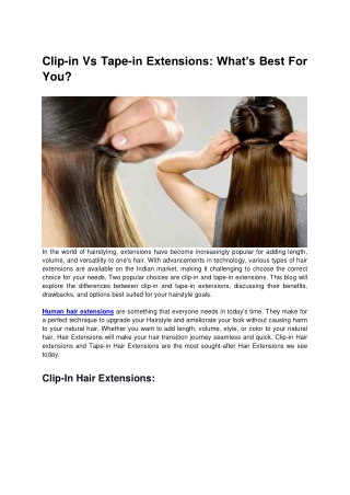 Clip-in Vs Tape-in Extensions What’s Best For You