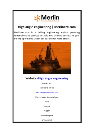 High angle engineering Merlinerd.com