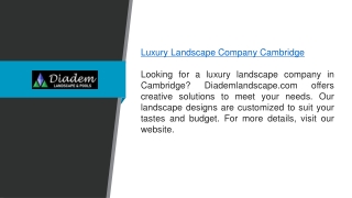 Luxury Landscape Company Cambridge Diademlandscape.com