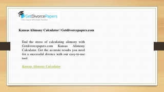 Kansas Alimony Calculator  Getdivorcepapers.com