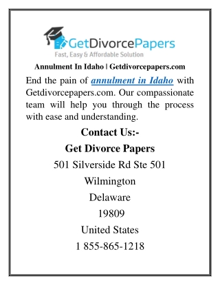 Annulment In Idaho  Getdivorcepapers