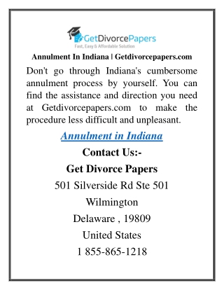 Annulment In Indiana  Getdivorcepapers