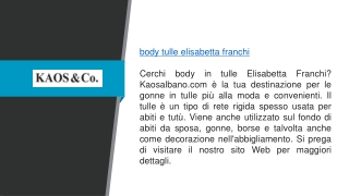 Body Tulle Elisabetta Franchi Kaosalbano.com