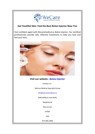 Get Youthful Skin Find the Best Botox Injector Near You