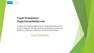 Legal Translation  Expertstranslation.com