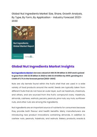 Global Nut Ingredient Market