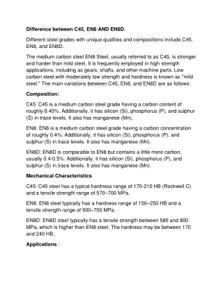 Difference between C45 and en8,en8d