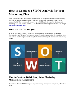 How to Conduct a SWOT Analysis for Your Marketing Plan