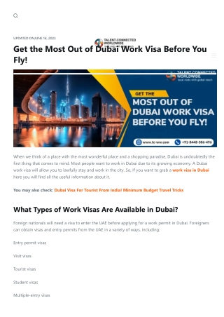 Dubai work visa