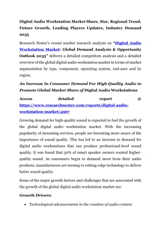 Digital Audio Workstation Market | 2035
