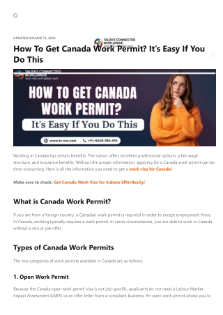 Canada Work Permit