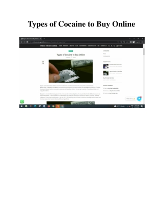 Types of Cocaine to Buy Online - Blog