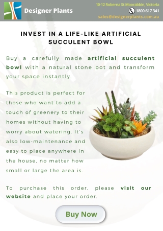 Invest in a life-like artificial succulent bowl