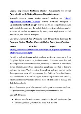 Digital Experience Platform Market Movements by Trend Analysis 2035