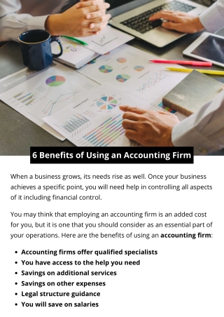 6 Benefits of Using an Accounting Firm