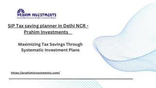 SIP Tax saving planner in Delhi NCR - Prahim Investments