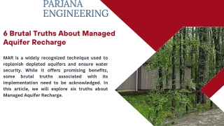 Managed Aquifer Recharge by Parjana Engineering