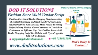 Fashion Store Multi Vendor Script - DOD IT SOLUTIONS