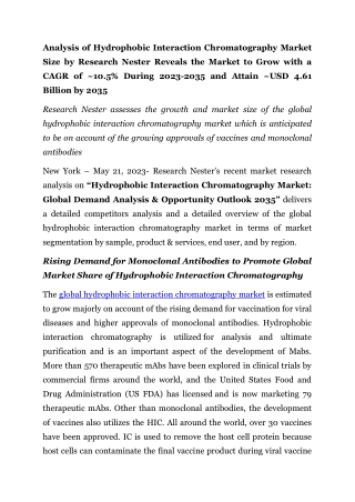 Hydrophobic Interaction Chromatography Market[1]