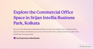 Buy Commercial office space for startups  in Intellia Business Park in Kolkata