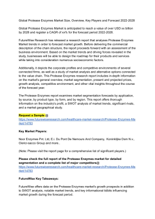 Global Protease Enzymes Market Size, Overview, Key Players and Forecast 2022-2028